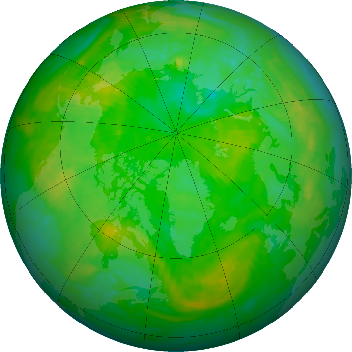 Arctic ozone map for 09 July 1994